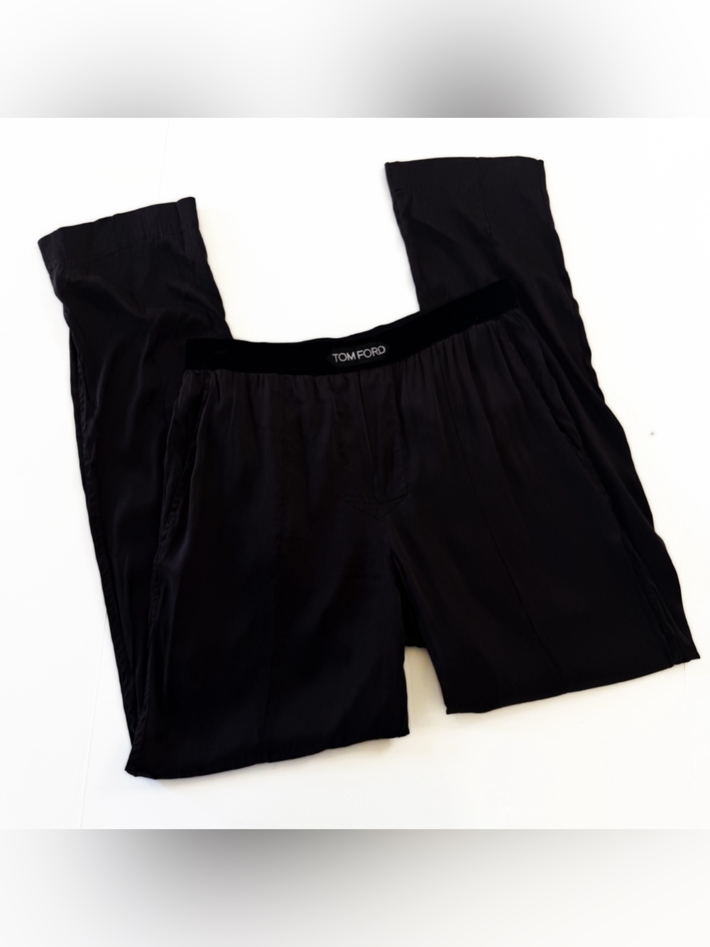 Tom Ford Mens Pajama Lounge Pants Size Medium Black Silk Velvet - Picture 2 of 6